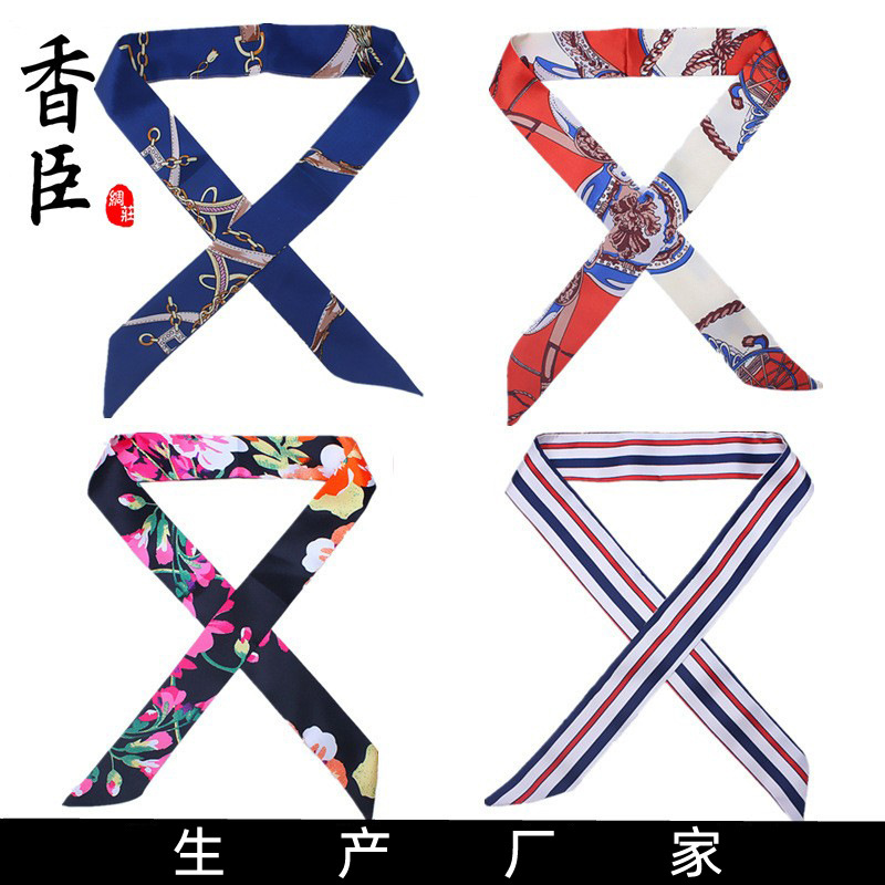 バッグハンドル巻き付け用 / スカーフ / リボン / バッグ装飾 / バッグストラップ  / ミニネッカチーフ