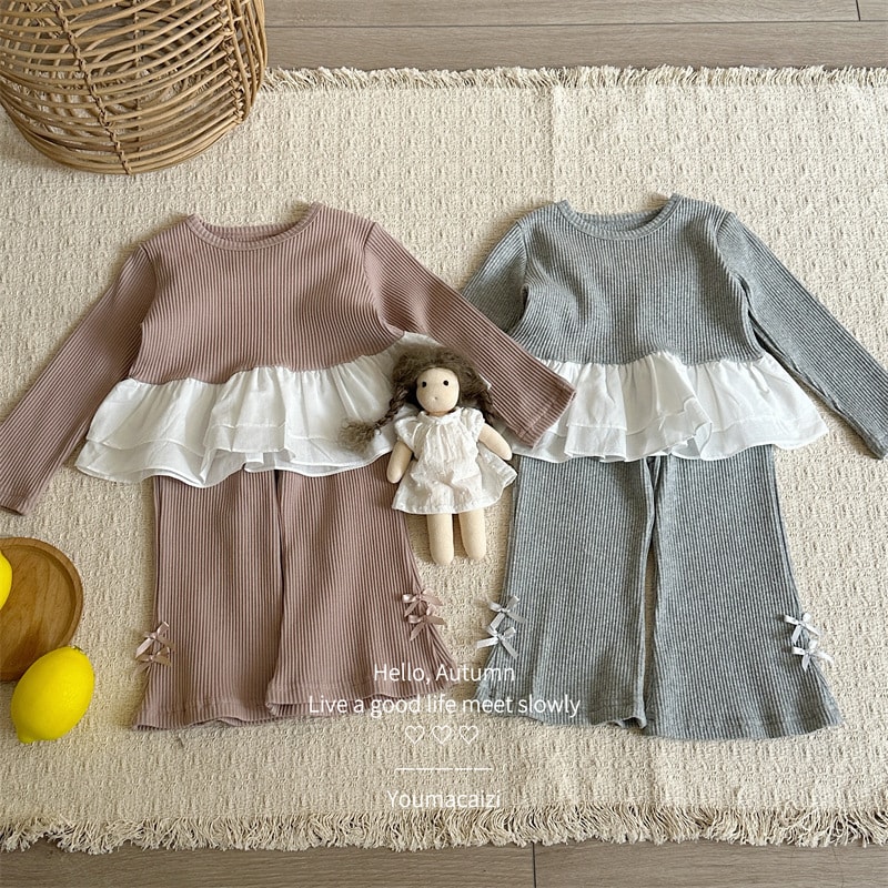 2026秋新作XF★子供服　セットアップ★80cm〜130cm 2色