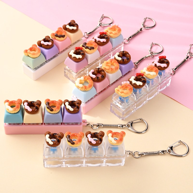 ★ストレス解消おもちゃ　装飾品★ボタン式スクイーズキーホルダー★