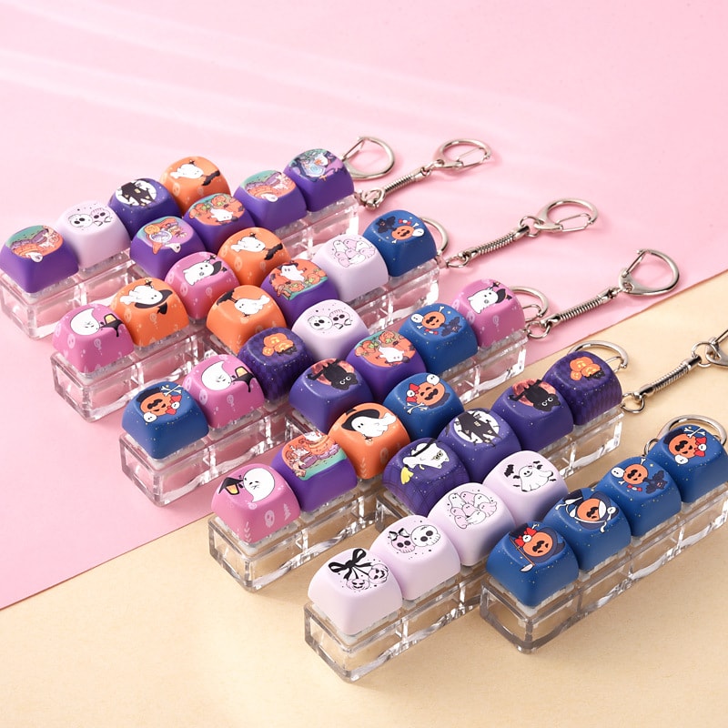 ★ストレス解消おもちゃ　装飾品★ボタン式スクイーズキーホルダー★