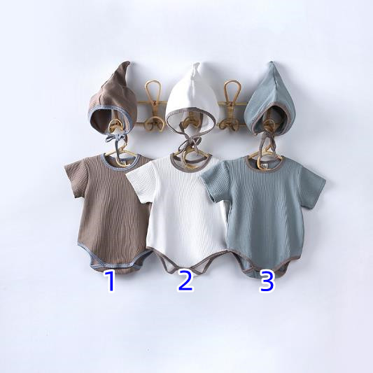 2022夏新品★子供服 　ロンパース+帽子　66-90cm　3色