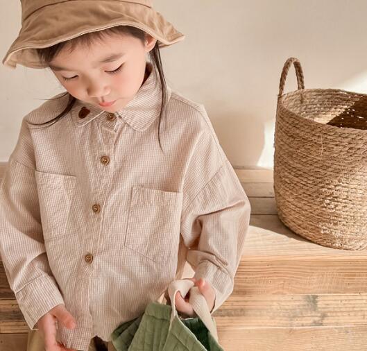 新作★子供服★トップス★ワイシャツ★韓国風子供服★男女兼用★2色★80-130CM