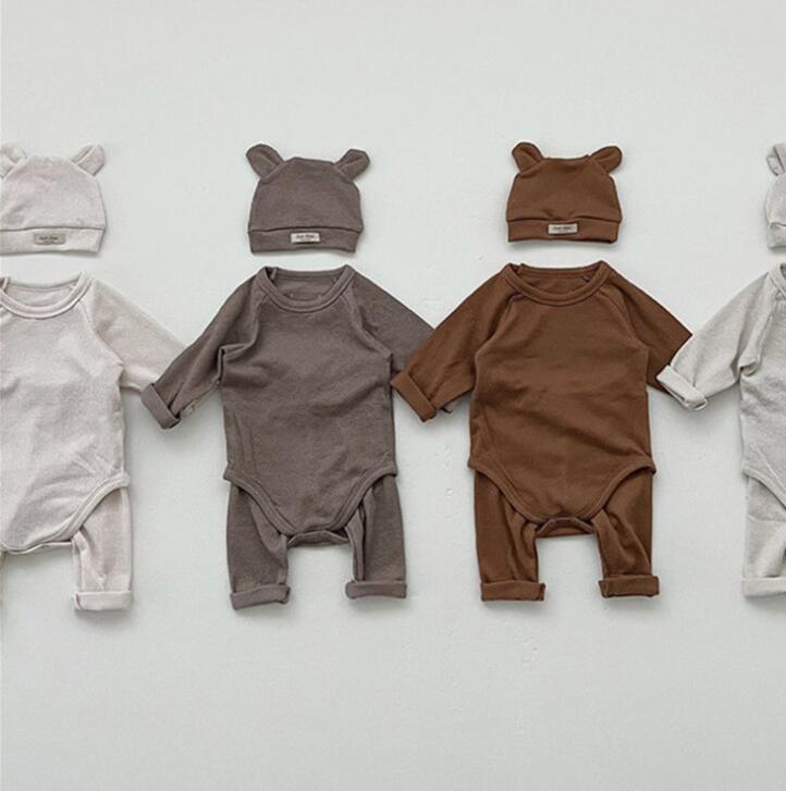 2023新品★ベビー服★ロンパース+ズボン+帽子★66-90cm★4色