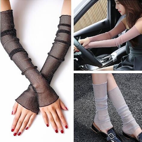 新型★大人用★紫外線対策/冷感★レースアームカバー 腕抜き　6色