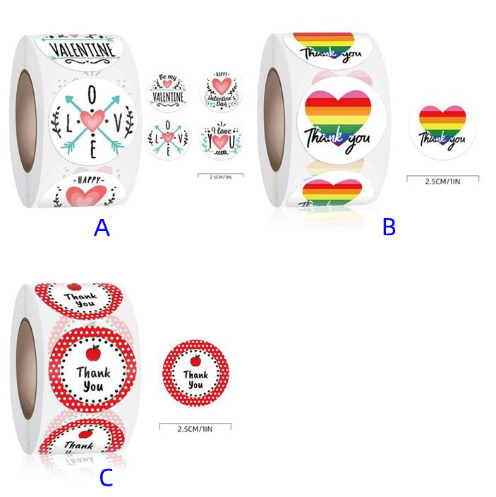 包装資材★手作り工芸品★プレゼントの装飾など★粘着シール★1巻き=500P