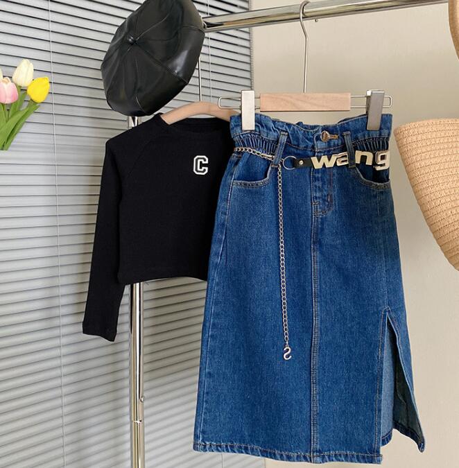 2023年★子供服　トップス&デニムスカート分けて販売★90-140cm★