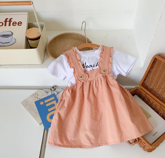 2023夏新品★子供服　半袖+吊りスカート　セットアップ　90-130cm