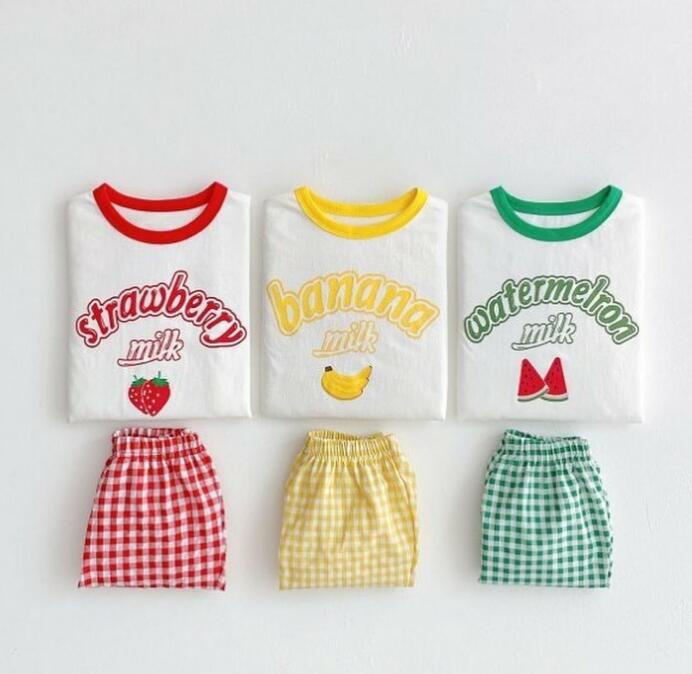 子供服★セットアップ★半袖シャツ+パンツ★キッズ★男女兼用★3色★80-130CM