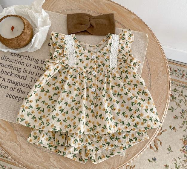 2023夏新品★子供服　ベスト+ショートパンツ　セットアップ　66-100cm