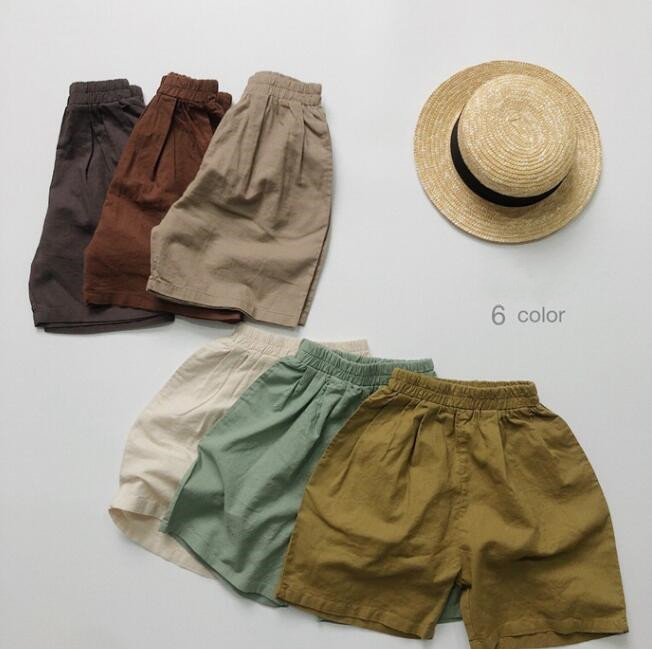 子供服★ハーフパンツ★ボトムス★韓国風子供服★キッズ★男女兼用★無地★6色★80-130CM