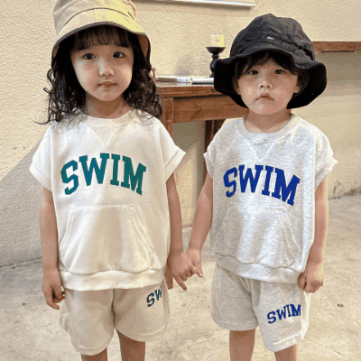 お勧め 春夏新作 韓国風子供服男女 Tシャツ+パンツ 半袖上着 フーディ ショートパンツ 運動系 80-150