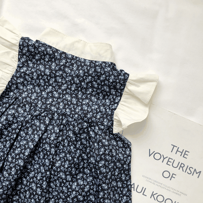 お勧め 夏 3-8歳キッズ シフトドレス ワンピース 花柄 レトロ フリル ノースリープ ワンピ 90-140