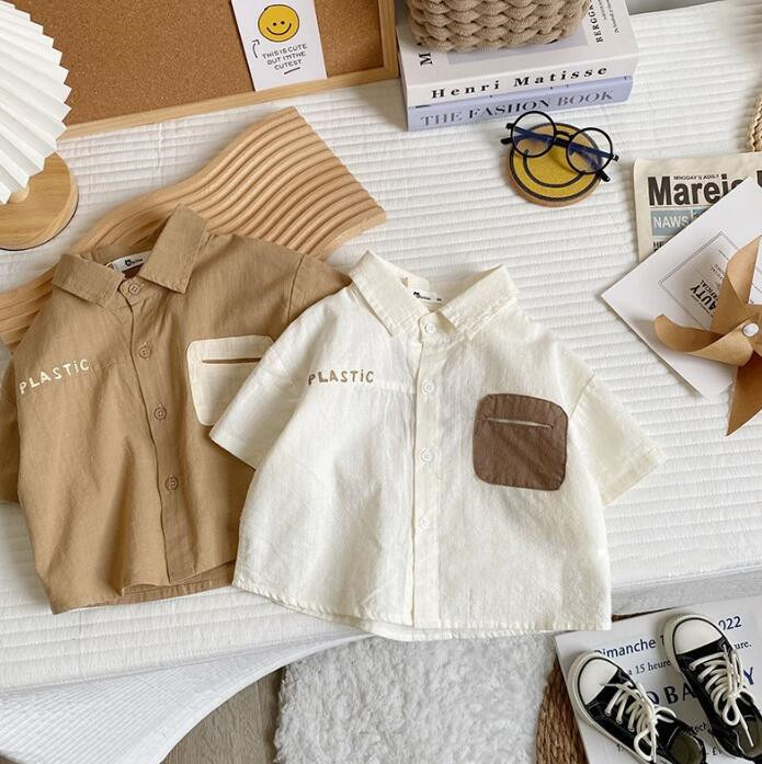 子供服★ワイシャツ★トップス★韓国風子供服★キッズ男の子★2色★80-130CM