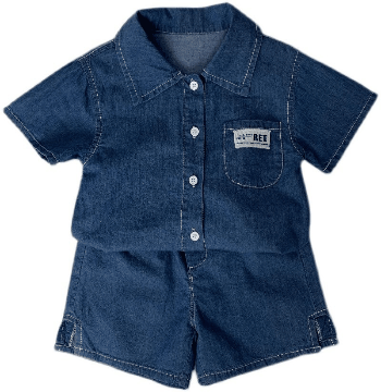 お勧め 春夏新作 子供服男の子 デニム シャツ+ショートパンツ ジンーズ  半袖上着 ブラウス 80-130