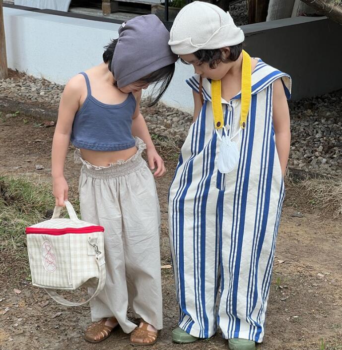 2023新品★子供服　吊りベスト　トップス★90-150cm★2色