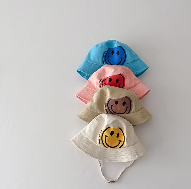 子供用★帽子★バケットハット★男女兼用★日焼け防止★カジュアル★笑顔★4色