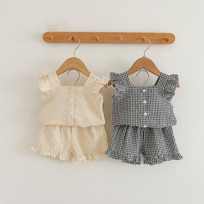 子供服★トップス+パンツ★セットアップ★韓国風子供服★ベビー★袖なし★2色★66-100CM