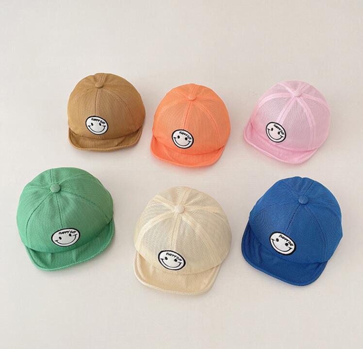 子供用★帽子★キャップ★ベビー★男女兼用★日焼け防止★韓国風★薄手★笑顔★4色