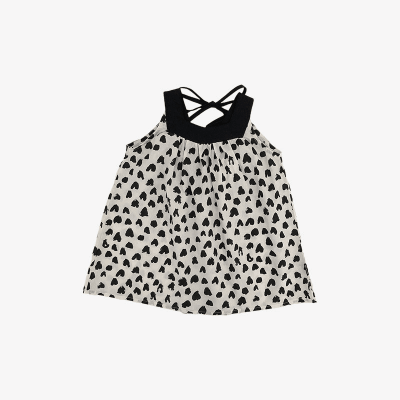 お勧め 春夏 韓国風子供服 スリップドレス ワンピース ハート ノースリープ レースアップワンピ 90-140