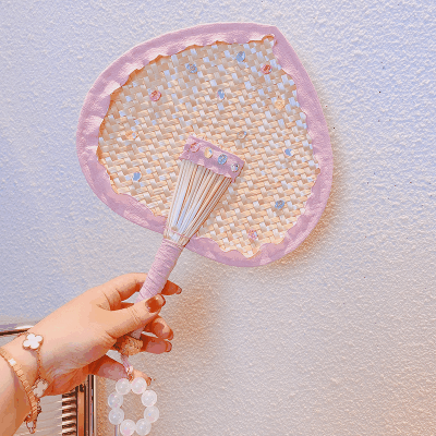 夏日 扇子 編み 手作り うちわ レディース キッズ少女 団扇 浴衣 着物用 暑さ 熱中症対策 クリスタル