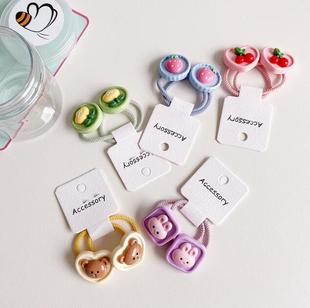 子供用★キッズ★髪飾り★まとめ髪用★ヘアアクセサリー★2枚入り★ヘアゴム★多色