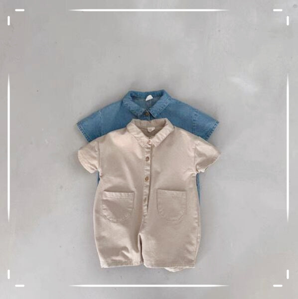 子供服★ロンパース★連体服★韓国風子供服★ベビー★デニム★2色★66-90CM
