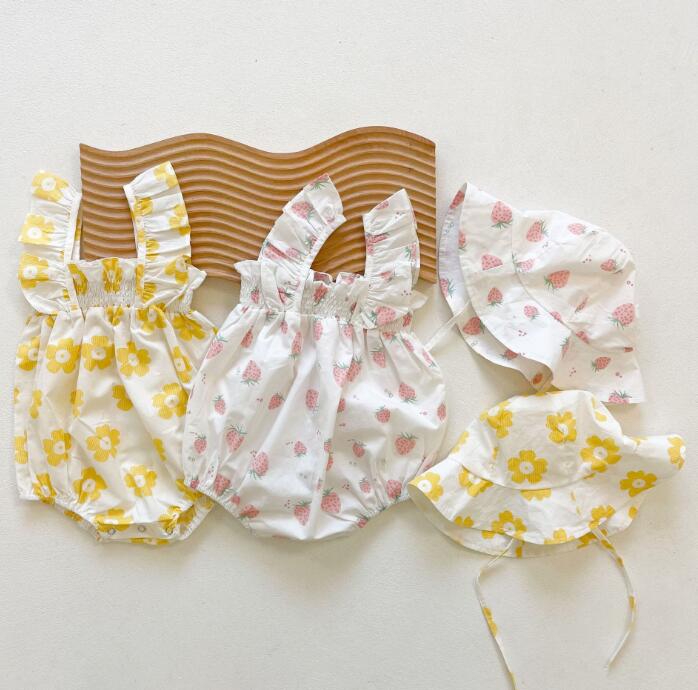 子供服★ロンパース+帽子★連体服★韓国風子供服★ベビー★可愛い★2色★66-100CM