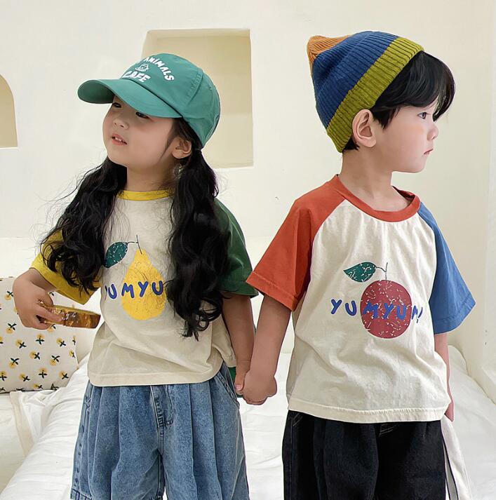 子供服★トップス★Tシャツ★韓国風子供服★キッズ★男女兼用★半袖★2色★80-130CM