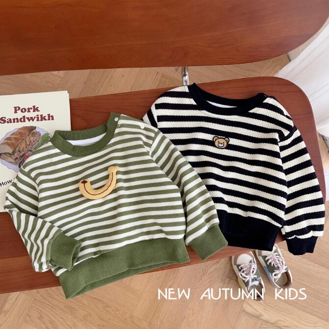 子供服★トップス★ストライプ★パーカー★韓国風子供服★ベビー★男女兼用★2色★73-120CM