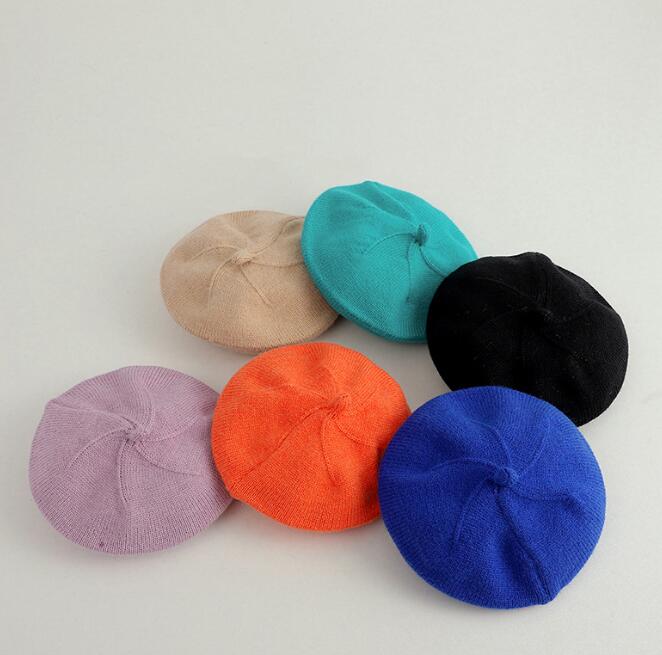 子供用★帽子★キッズ★ベビー★ベレー帽★ニット帽子★男女兼用★毛糸★無地★10色