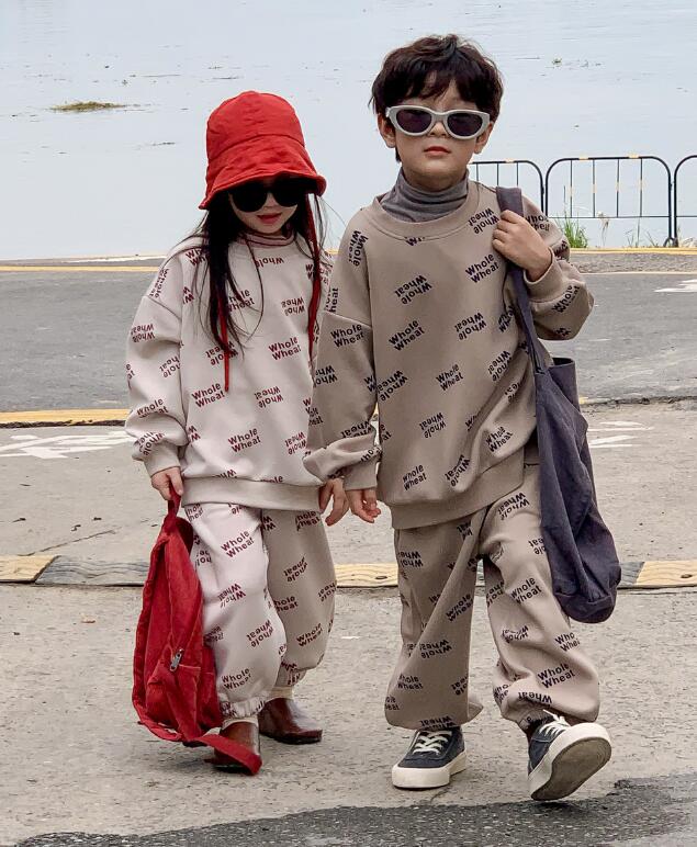 2023秋新品m★子供服　トップス+ズボン　セット★90-150cm★2色