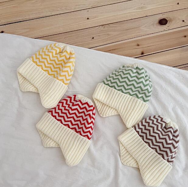 子供用★帽子★キッズ★ベビー★韓国風★ニット帽子★男女兼用★毛糸★耳カバー★4色