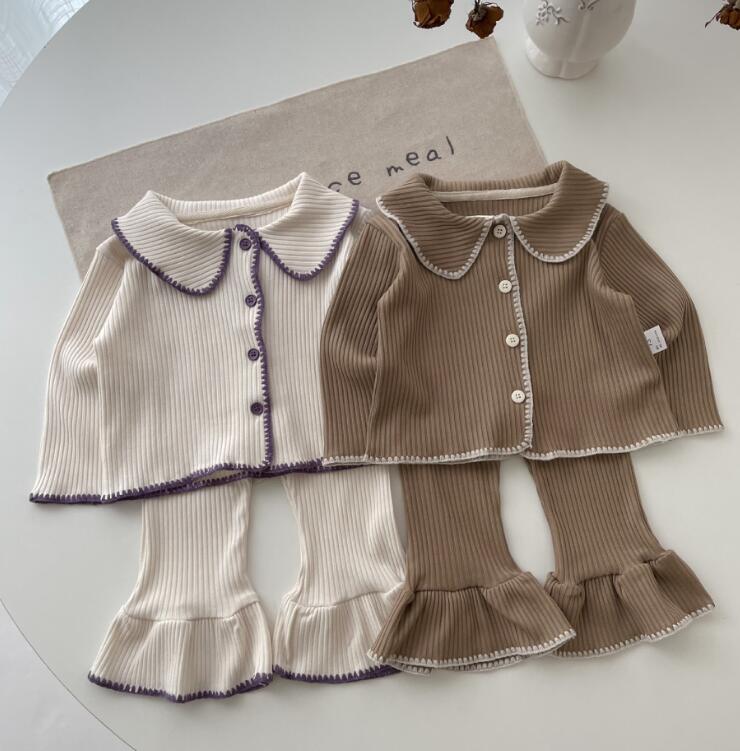 子供服★トップス+ズボン★セットアップ★韓国風子供服★ベビー★長袖★2色★73-100CM