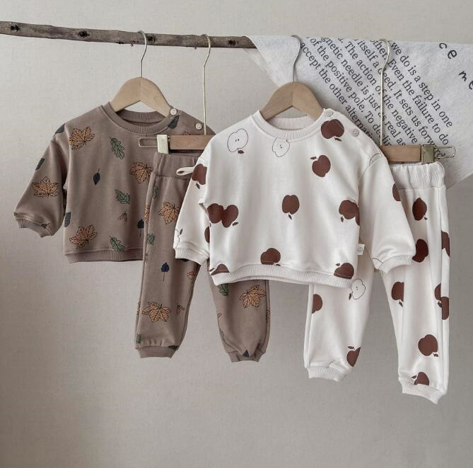 子供服★トップス+ズボン★セットアップ★韓国風子供服★ベビー★男女兼用★長袖★2色★73-100CM