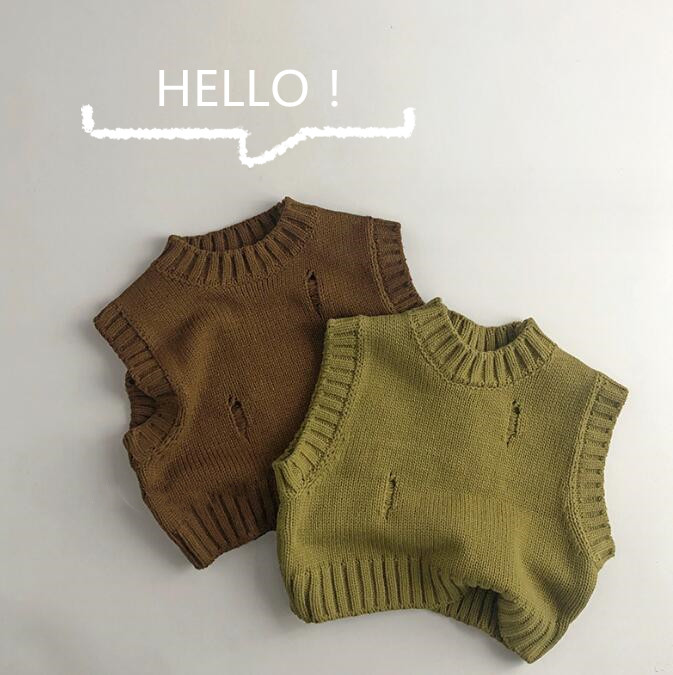 子供服★ニット★ベスト★トップス★キッズ★男女兼用★韓国風子供服★2色★80-130CM