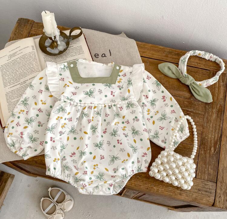 子供服★ロンパース+ヘアバンド★連体服★長袖★韓国風子供服★ベビー★66-90CM