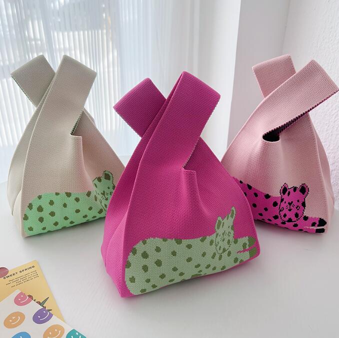 バッグ★レディース★トートバッグ★ハンドバッグ★ニットバッグ★大容量★3色