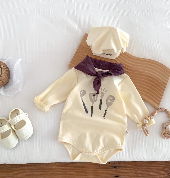 2023★春秋新作★韓国風子供服★ロンパース+帽子★66-90CM