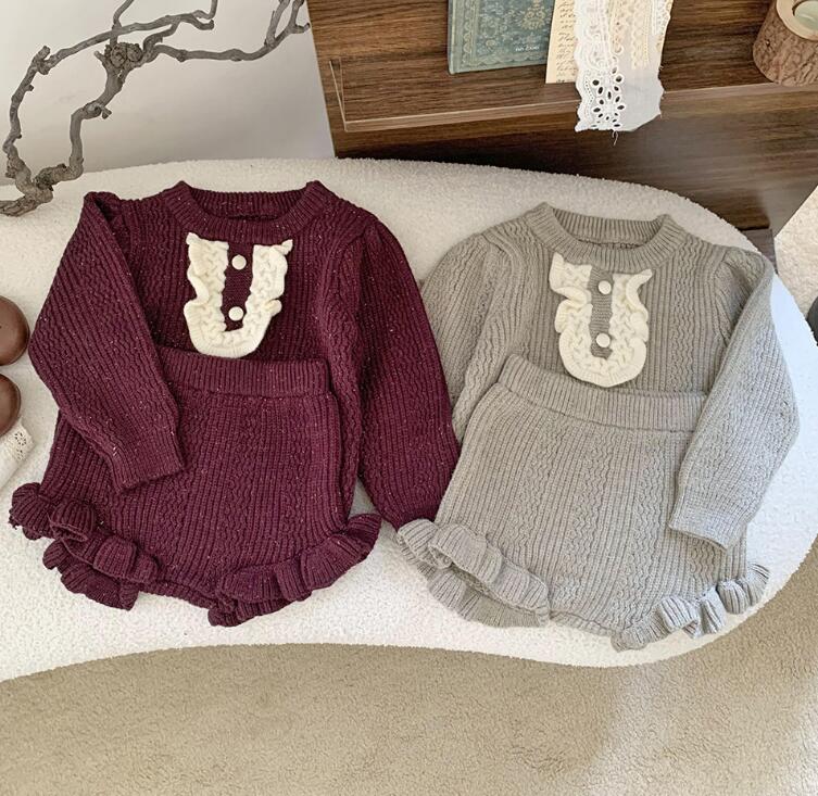 2023新作Cu★子供服　ニット　セーター+ズボン★73-110cm★2色