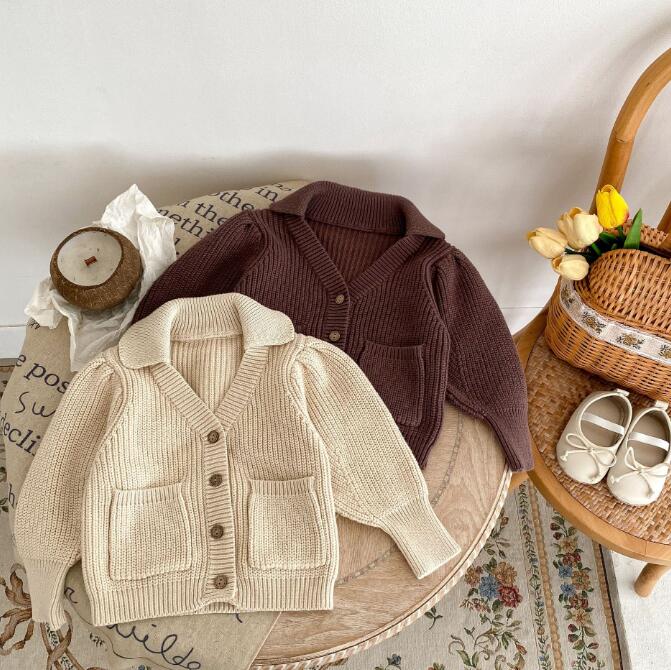 「2023秋」子供服★トップス★ニット★セーター★カーディガン★ベビー★2色★66-100CM