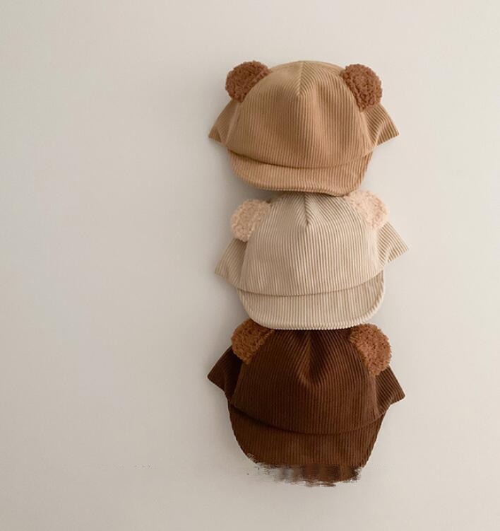 2023★秋冬新作★キッズ帽子★キャップ★コーデュロイ★厚手★4色