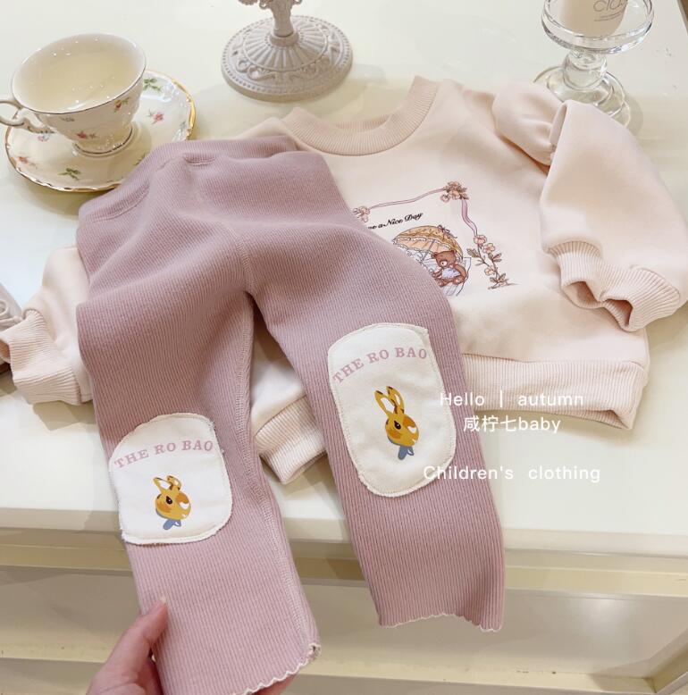 2023秋冬新作★キッズ服　裏起毛付き　トップス&ズボン★80-130★