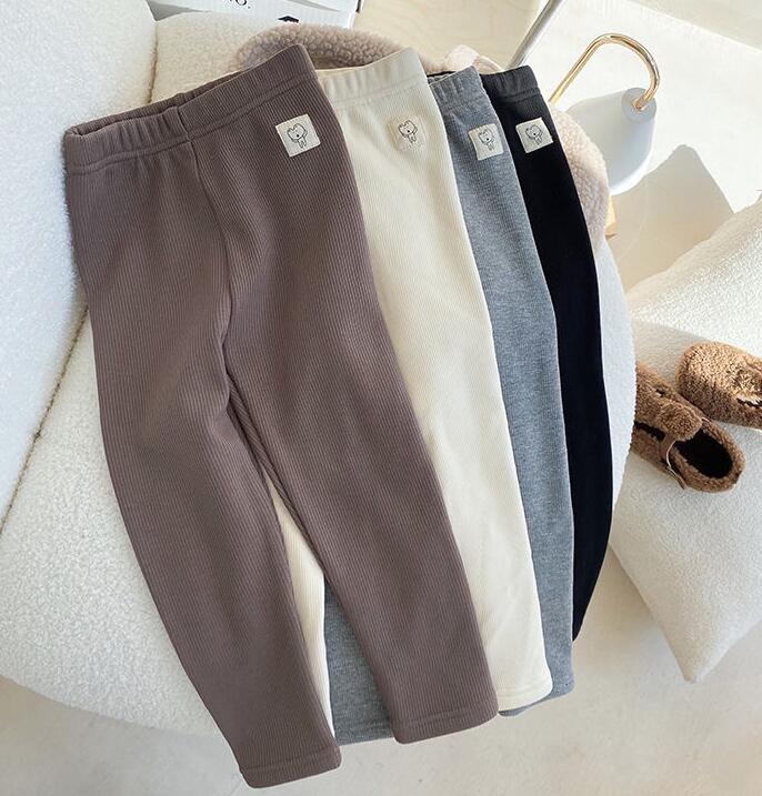 2023秋冬★キッズ服　厚手　裏起毛付きレギンス★80-130★4色