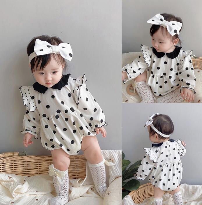 2023★春秋新作★韓国風子供服★ロンパース+ヘアバンド★66-90CM