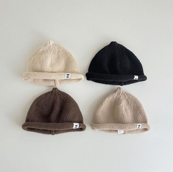 子供用★帽子★ベビー★キッズ★ニット帽子★シンプル★男女兼用★暖かい★防寒★4色