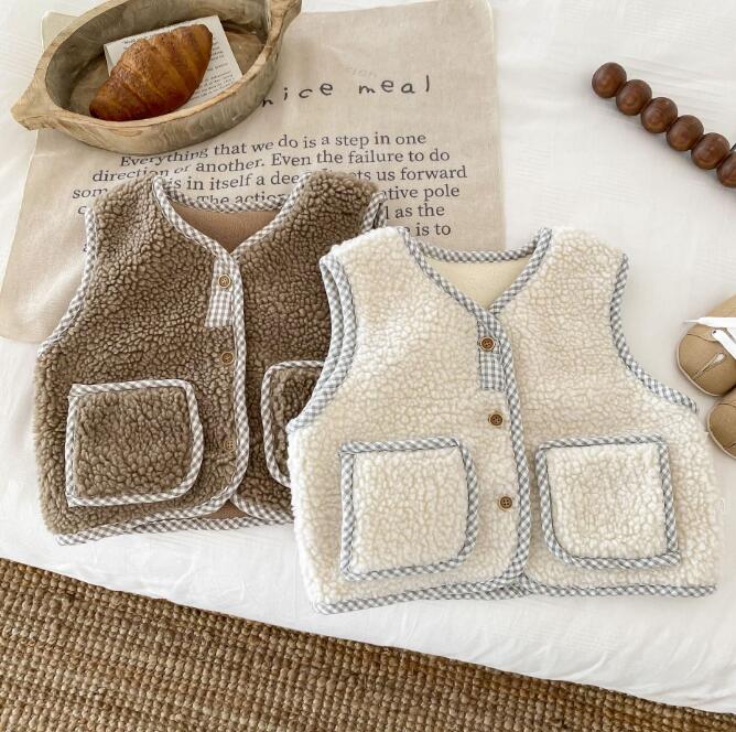 子供服★トップス★ベスト★チョッキ★韓国風子供服★男女兼用★裏起毛★2色★80-120CM