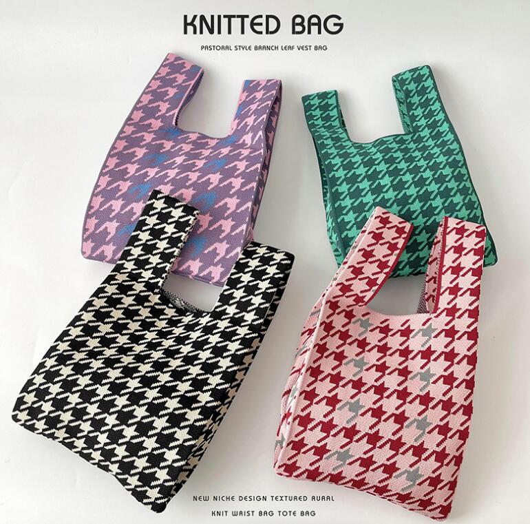 バッグ★レディース★トートバッグ★ハンドバッグ★ニットバッグ★大容量★4色
