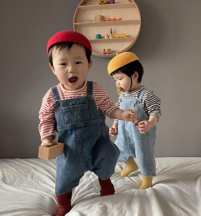 2023★春秋新作★韓国風子供服★Tシャツ★サロペット★4色66-120CM