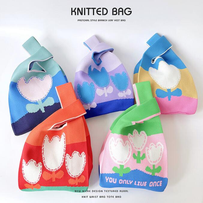 バッグ★レディース★トートバッグ★ハンドバッグ★ニットバッグ★大容量★5色