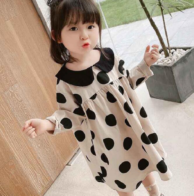 子供服★ワンピース★水玉★長袖★キッズ女の子★7-15#